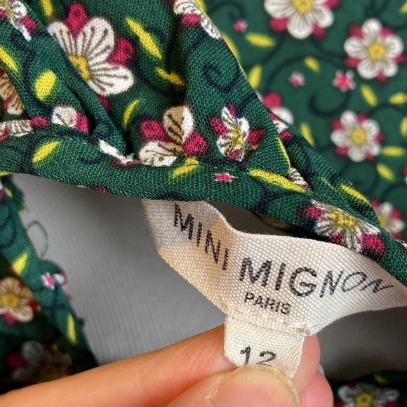 Mini Mignon Balloon Sleeve Blouse Kids Sz 12 French Girl Chic Feminine Paris - Picture 11 of 13